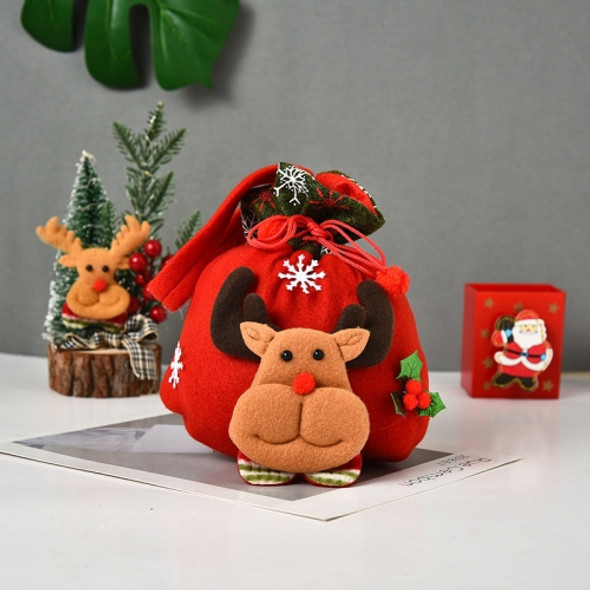 5 PCS Three-Dimensional Doll Christmas Candy Bag Christmas Gift Handbag Christmas Drawstring Pocket Decoration(Fawn)