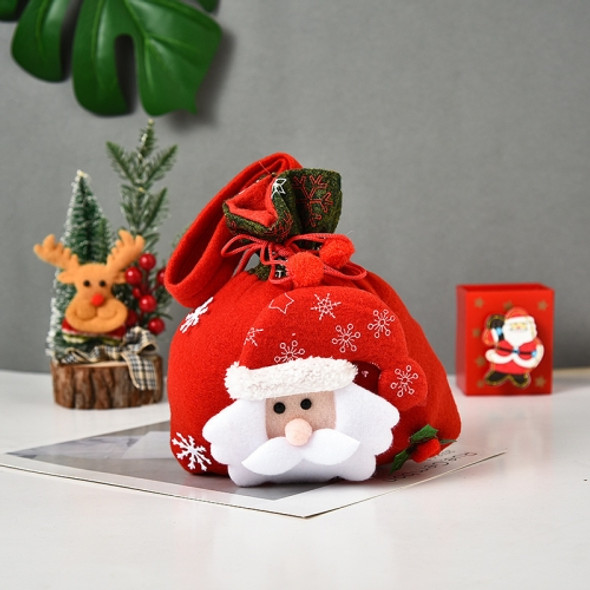 5 PCS Three-Dimensional Doll Christmas Candy Bag Christmas Gift Handbag Christmas Drawstring Pocket Decoration(Senior)