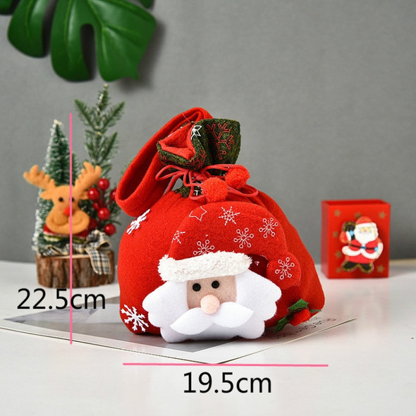 5 PCS Three-Dimensional Doll Christmas Candy Bag Christmas Gift Handbag Christmas Drawstring Pocket Decoration(Senior)