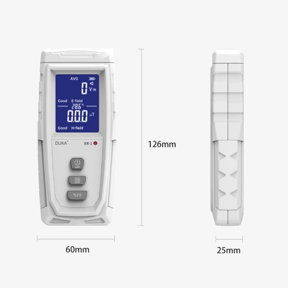 Original Xiaomi Youpin ER-1 DUKA LCD Digital Screen Electromagnetic Radiation Detector(White)