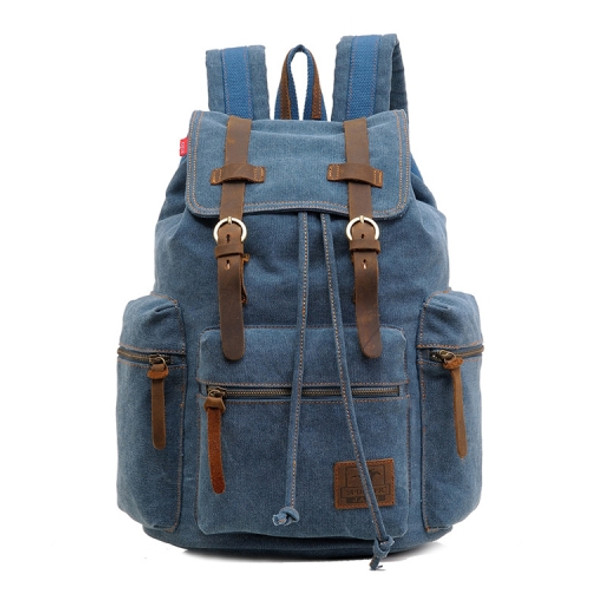 AUGUR 1039 Men Retro Canvas Backpack Shoulders Laptop Bag(Blue)