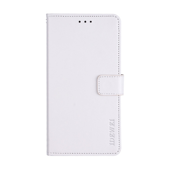 For HTC Desire 20+ idewei Crazy Horse Texture Horizontal Flip Leather Case with Holder & Card Slots & Wallet(White)