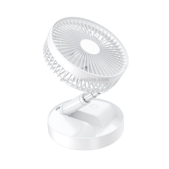 WK S18 Folding Integrated Storage Fan Portable Retractable USB Charging Floor Fan (White)