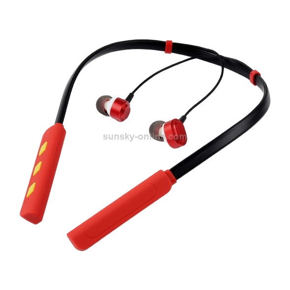 AIN MK-I01 IPX4 Waterproof Neck-mounted Wire-controlled Sports Bluetooth Earphone with Cable Buckle, Support Call & Voice Assistant (Red)