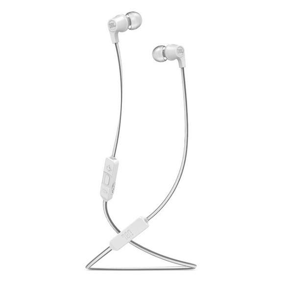 JBL T120BT Bluetooth 4.2 Magnetic Neck-mounted Sport Wireless Bluetooth Earphone with microphone (White)
