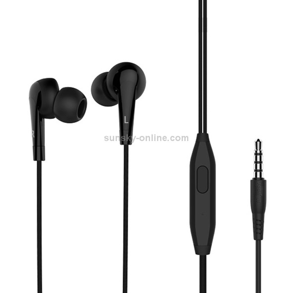 Langsdom MJ62 1.2m Wired In Ear 3.5mm Interface Stereo Earphones with Mic (Black)