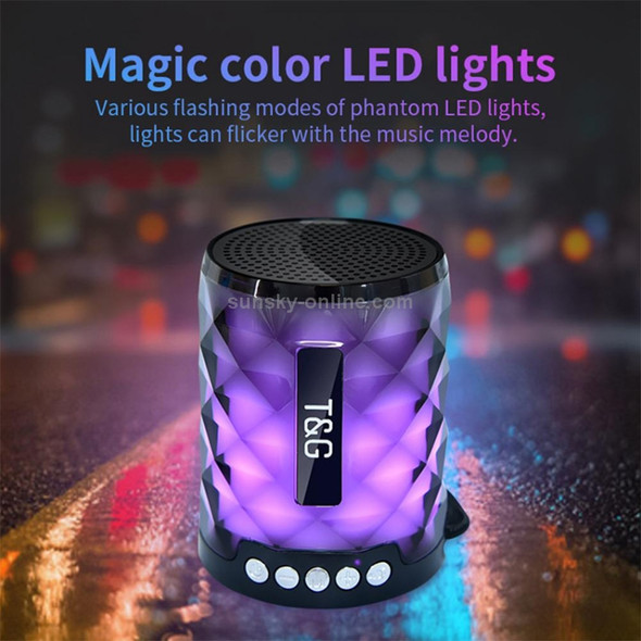 T&G TG155 Bluetooth 4.2 Mini Portable Wireless Bluetooth Speaker with Colorful Lights(Magenta)