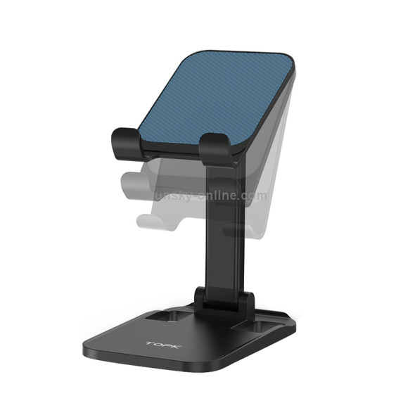 TOPK D10 Foldable Desktop Holder Lazy Bracket for 4-12.9 inch Phones / Tablets (Black)