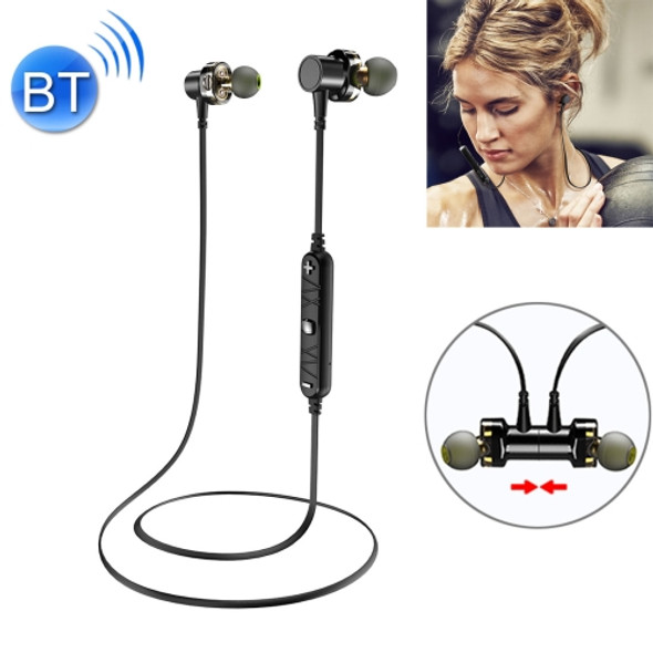 awei X660BL Outdoor Sports IPX4 Waterproof Anti-sweat Magnetic Fashion Stereo Bluetooth Earphone, For iPhone, Galaxy, Xiaomi, Huawei, HTC, Sony and Other Smartphones (Black)