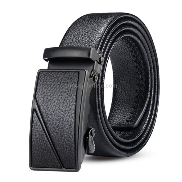 Dandali GD828 Litchi Texture Z Shape Men Automatic Buckle Leather Belt Waistband, Length: 120cm