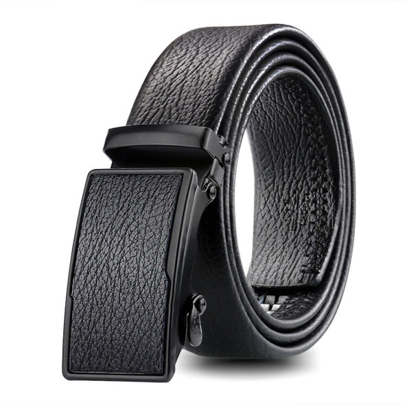 Dandali GD825 Black Bark Texture Overpass Men Edge Wrapping Leather Belt Waistband, Size: 120cm