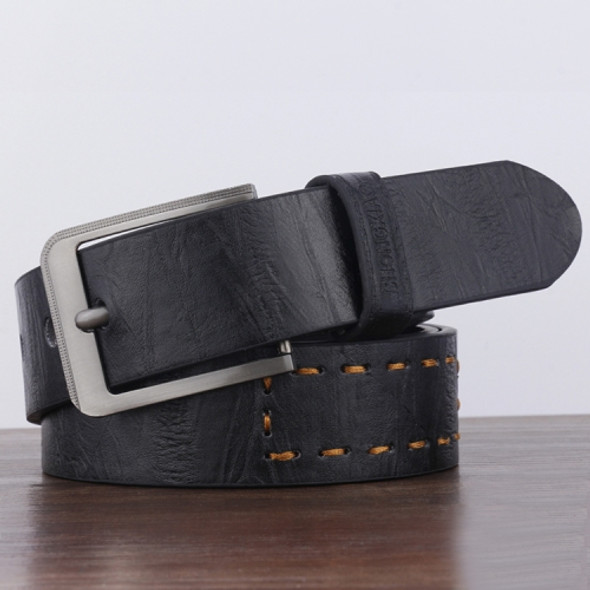 Dandali XX819 Men Retro Pin Buckle Leather Belt Waistband, Length: 110cm (Black)