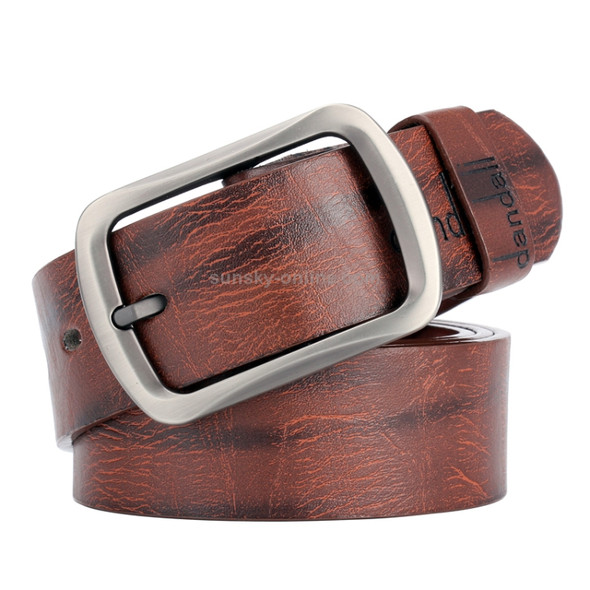 Dandali XX829 Men Retro Pin Buckle Leather Belt Waistband, Length: 115-125cm (Coffee)