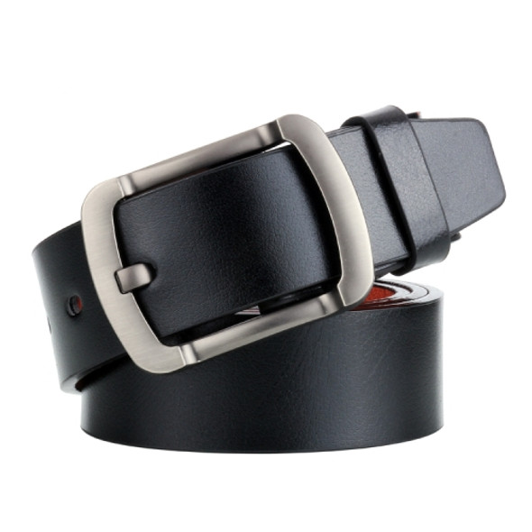 Dandali L8035 Men Casual Antique Pin Buckle Leather Belt Waistband, Size: 110-125cm (Black)