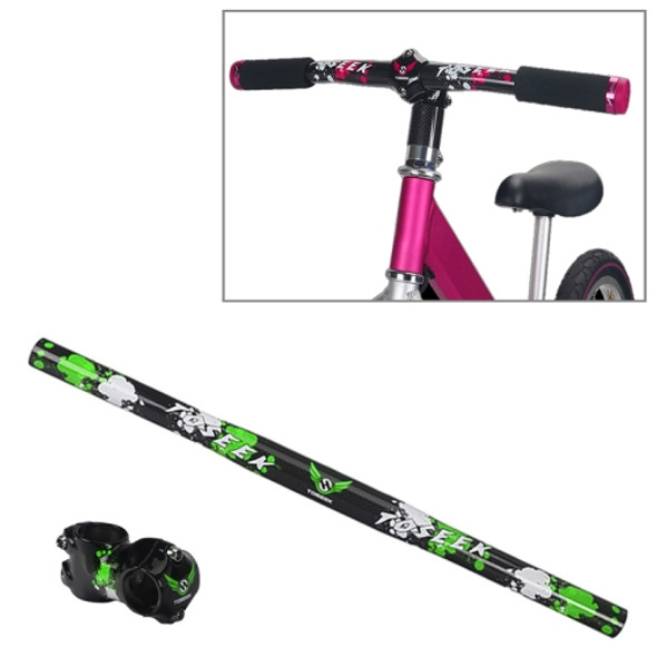 TOSEEK Carbon Fiber Children Balance Bike Handlebar, Size: 560mm (Green)