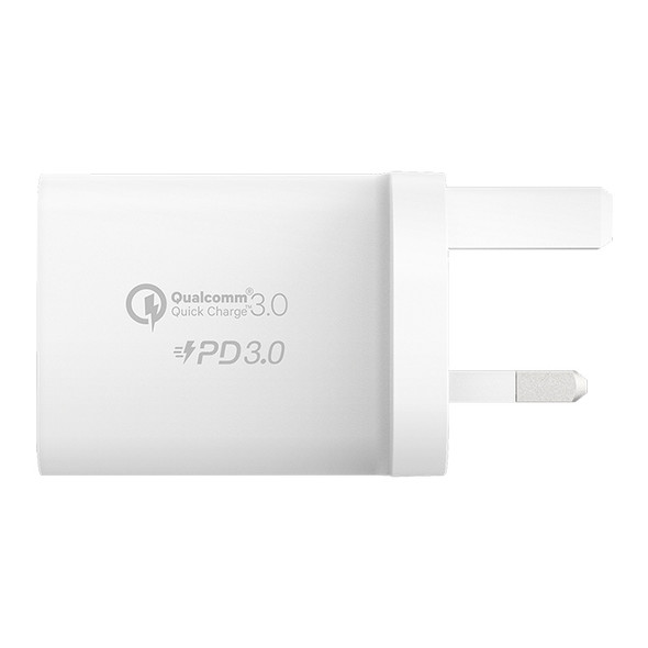 Momax UM18 30W PD Noob USB + USB-C / Type-C Quick Charger, Plug Type: UK Plug(White)