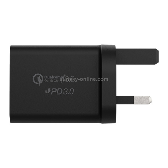 Momax UM18 30W PD Noob USB + USB-C / Type-C Quick Charger, Plug Type: UK Plug(Black)