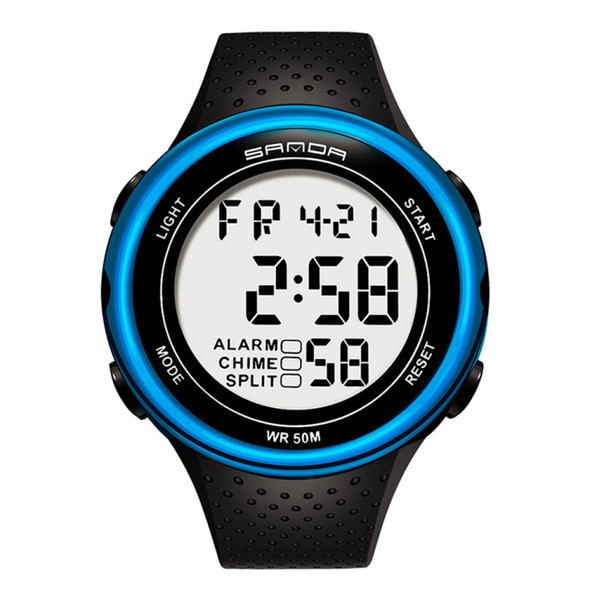 SANDA 375 Watch For Male Students Simple Casual Electronic Watch Sports Waterproof Luminous Watch(Blue)