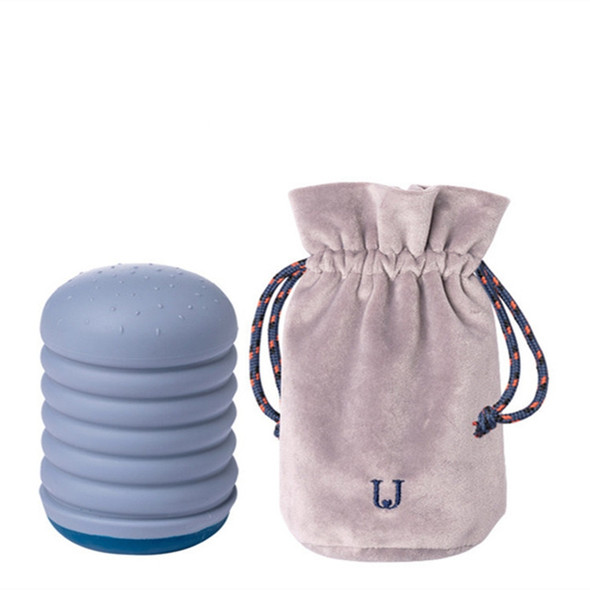 Hot Water Bottle Warm Water Bag Irrigation Hand Warmer(Grey Blue Hamburger)