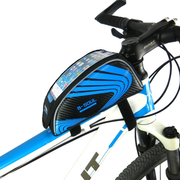 2 PCS B-SOUL Mountain Bike Beam Upper Tube Bag Bilateral Bag Touch Screen Mobile Phone Bag(Blue)