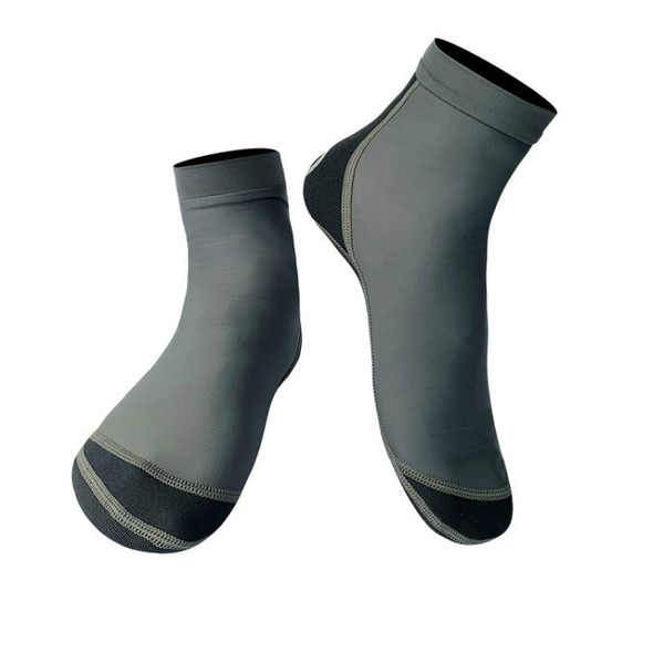 DIVE & SAIL 1.5mm Neoprene + Nylon Snorkeling Socks Diving Socks Anti-slip Anti-scratch Beach Socks, Size:S (33-35)(Men Gray)