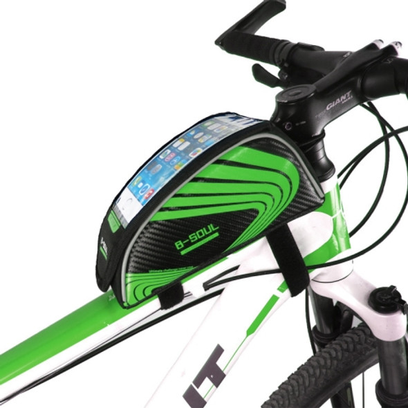 2 PCS B-SOUL Mountain Bike Beam Upper Tube Bag Bilateral Bag Touch Screen Mobile Phone Bag(Green)