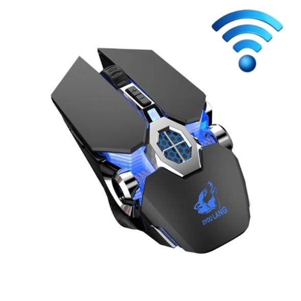 FREEDOM-WOLF X13 2400 DPI 6 Keys Wireless Charging Silent Water-cooled Luminous Mechanical Gaming Mouse(Black)