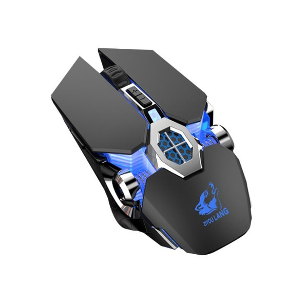 FREEDOM-WOLF X13 2400 DPI 6 Keys Wireless Charging Silent Water-cooled Luminous Mechanical Gaming Mouse(Black)