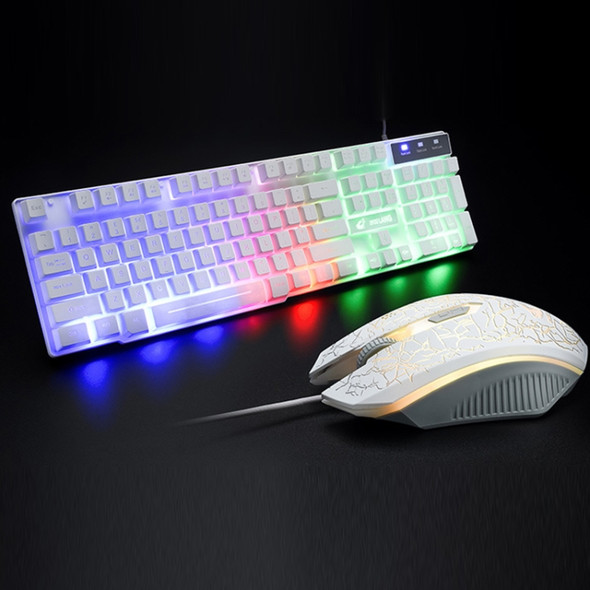 ZIYOULANG T11 Desktop Computer Game Manipulator Sense Luminous Keyboard and Mouse Set, Cable Length: 1.5m(White)