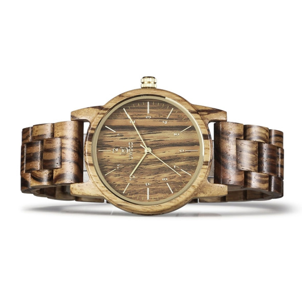 UWOOD UW1007 Wooden Watch Round Digital Dial Quartz Watch(Zebra Wood)