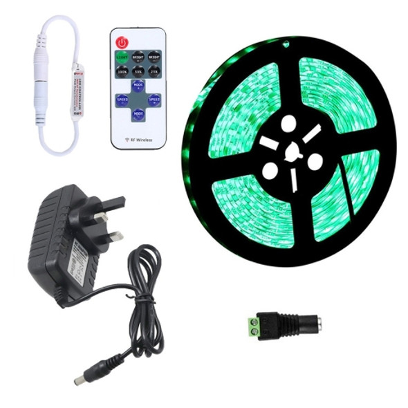 YWXLLight Dimmable Light Strip Kit, SMD 2835 5m LED Ribbon, Waterproof for Indoor , 11key Remote Control LED Strip Lamp 300LEDs UK Plug (Green)