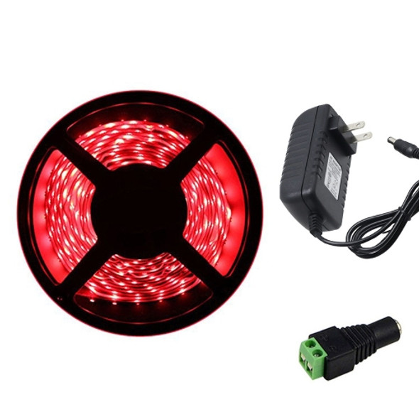 YWXLLight US Plug Waterproof Led Strip Lights SMD 2835 5M 300leds 60leds/m White Flexible Lighting Tape Lights (Red)