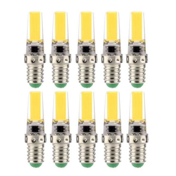 10 PCS E14 3W 2508 CCB SMD Cold White LED Energy Saving Lamp Dimmable Silicone Corn Bulb, AC 110V