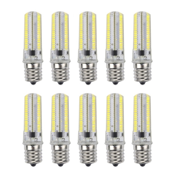 10 PCS E17 7W 152 LEDs 3014 SMD 600-700 LM Cold White Dimmable Silicone LED Corn Bulbs, AC 220V