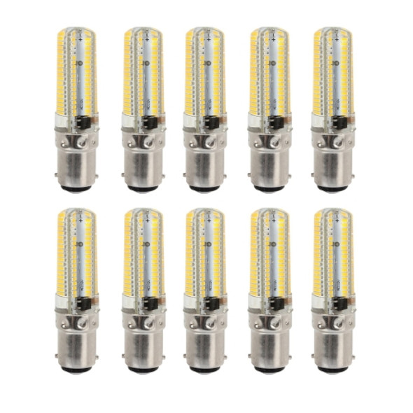 10 PCS BA15D 7W 152LED 3014 SMD 600-700 LM Warm White Dimmable  Silicone LED Corn Bulbs, AC 110V
