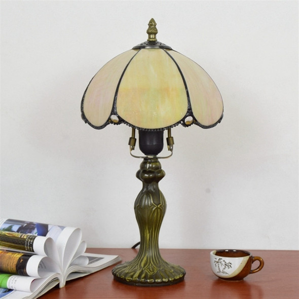 YWXLight Retro Creative Stained Glass Living Room Dining Room Bedroom Bedside Table Lamp