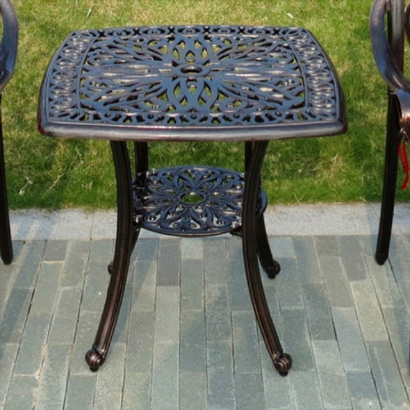 European Simple Casual Outdoor Iron Cast Aluminum Outdoor Small Round Table(Black)