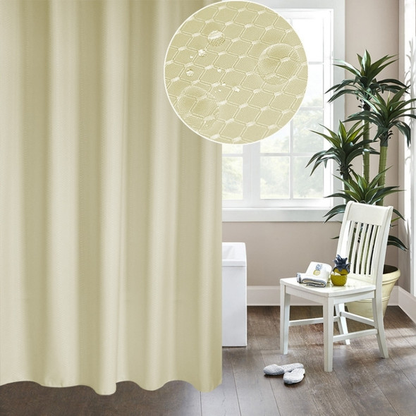 Thickening Waterproof And Mildew Curtain Honeycomb Texture Polyester Cloth Shower Curtain Bathroom Curtains,Size:200*180cm(Beige)