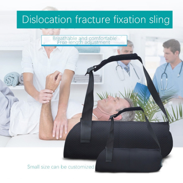 Postoperative Forearm Sling Multifunctional Shoulder and Neck Wrist Strap Arm Fracture Fixation Strap, Size:S(Black)