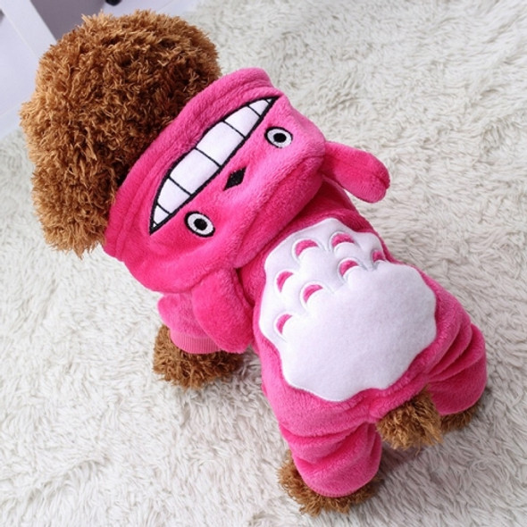 Pet Coral Fleece Costume Cute Chinchillas Dog Warm Coat, Size:XL(Pink)