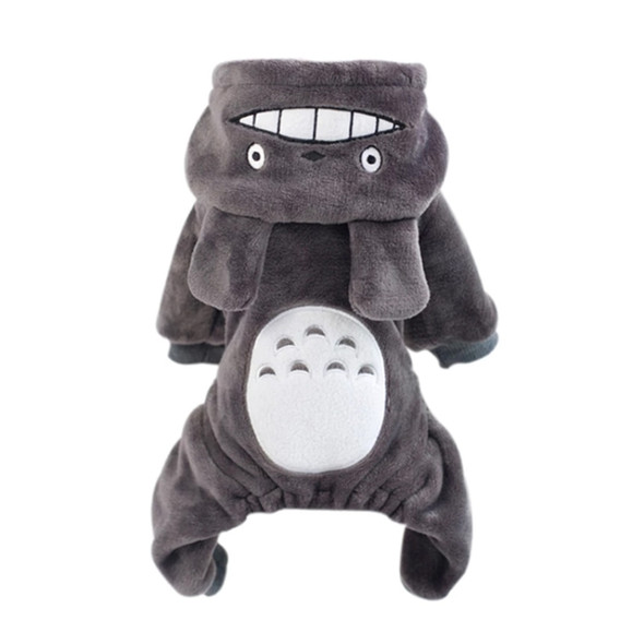 Pet Coral Fleece Costume Cute Chinchillas Dog Warm Coat, Size:M(Gray)