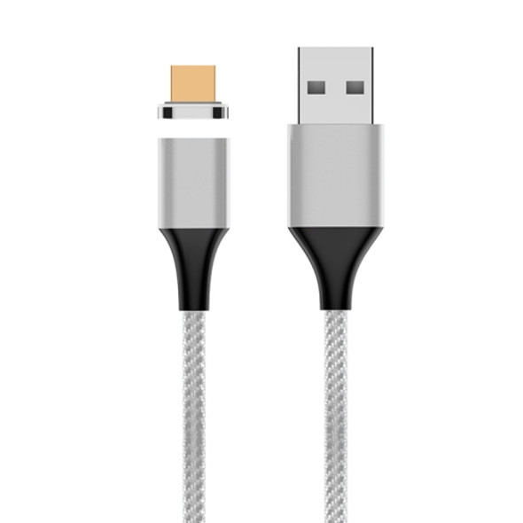 M11 5A USB to Micro USB Nylon Braided Magnetic Data Cable, Cable Length: 1m (Silver)