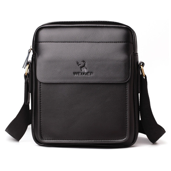 WEIXIER 8617 Business Casual PU Leather Shoulder Bag for Men, Size: 26 x 22 x 10cm (Black)