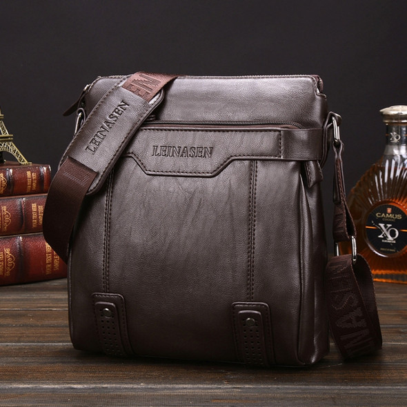 WEIXIER 15036 Multifunctional Men Business Messenger Bag Single Shoulder Bag (Dark Brown)