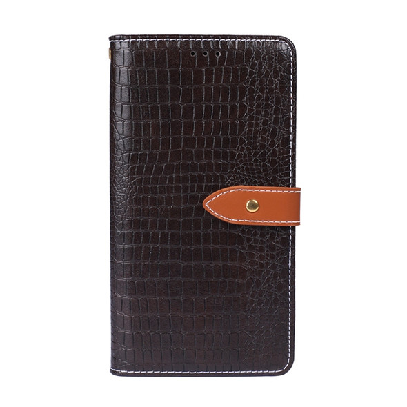 For HTC Desire 20 Pro idewei Crocodile Texture Horizontal Flip Leather Case with Holder & Card Slots & Wallet(Dark Brown)