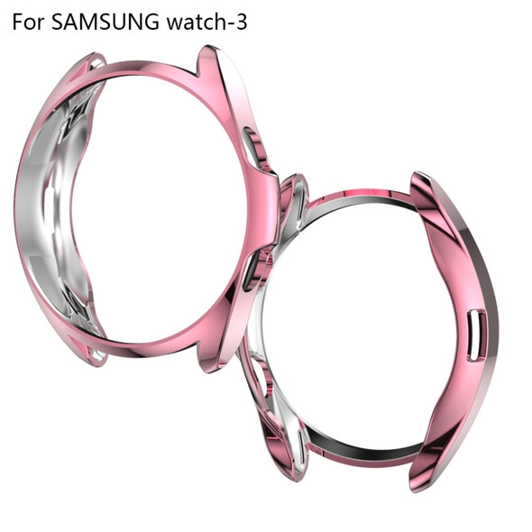 For Samsung Galaxy Watch 3 45mm Electroplating Hollow Half-pack TPU Protective Case(Fink)