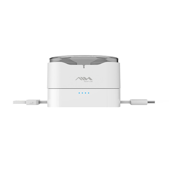 AIN MK-X50B TWS In-ear Bluetooth Earphone with Detachable Charging Box & USB Charging Cable, Supports HD Calls & Master-slave Switching & Power Bank & Automatic Pairing (White)