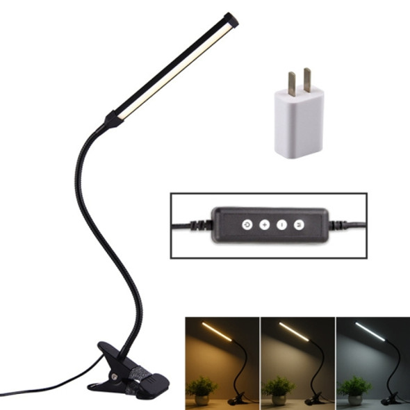 LED Desk Lamp 8W Folding Adjustable USB Charging Eye Protection Table Lamp, USB Charge Version + Power Plug(Black)