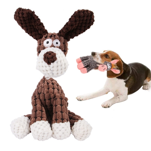 B11310 Dog Bite-resistant Molar Training Interactive Pet Sounding Toy(Brown)