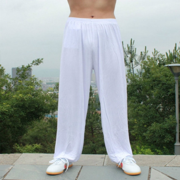 Zooboo Kung Fu Tai Chi Pants Bloomers Wushu Martial Arts Wing Chun Training Clothing Acrobatics Trousers, Size:XL(White)